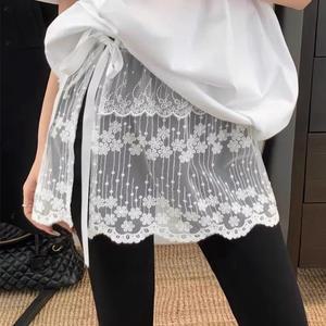 발레코어룩 안개꽃시스루랩스커트 레이어드 레이스레깅스 가리개 바지코디 힙가리개 코어 커버업