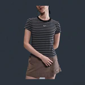 [나이키] 여성 스포츠웨어 칠 니트 슬림 스트라이프 티셔츠 HF9525-010