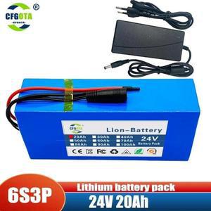 호환 전기 자전거 모페드 18650 리튬 배터리 팩, 포함, 6s3p, 24V, 20Ah,