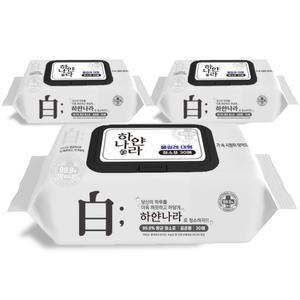 미엘 하얀나라 물걸레 밀대걸레 청소포 대형 청소물티슈 65g 캡형 30매 3팩 200*380mm 3개