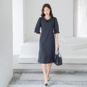 엄마옷 마담4060 킨다소매레이스원피스 여성원피스 -ZOP2505018-