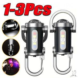 휴대용 강력한 COB LED 손전등 키 체인 USB 충전식 교수형 작업 빛 방수 열쇠 고리 캠핑 워킹 포켓 램프
