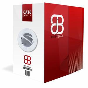 드립스톤 CAT6 이더넷 케이블 1000피트 벌크 네트워크 LAN 와이어 23AWG 솔리드 CCA UTP 550MHz 고속 인터넷 케이블 게임, 스트리밍, 사무실, 가정용, 풀 박스, Cat6 벌크, 안정적인 연결성 - 흰색