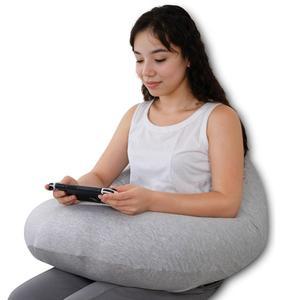 게임용 퀸 로즈 베개, 침대나 소파에 앉을 수 있는 랩 데스크 , 놀이 또는 코바늘 뜨개질, 쿨링 그레이를 위한 컴팩트 팔 지지 베개