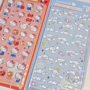 1pcs Hello Kitty 3d Crystal Sticker Cute Interesting Cinnamoroll Phone Ipad Relief Decorative Childr