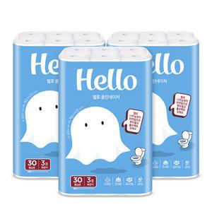 헬로 순수 클린네이처 3겹 30m 3팩 천연펄프 화장지