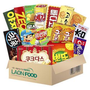 [라온푸드] 사무실 과자세트 14종 15개 간식세트 /고소미+예감오리지날+국희샌드+홈런볼+쿠크다스+참크래커+빠다코코넛+야채크래커+제크+롯데샌드파인+구운감자2개+에이스+버터링+칙촉