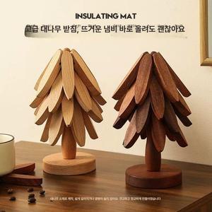 스탠딩 트리 냄비받침 우드 호두 집들이선물 집들이