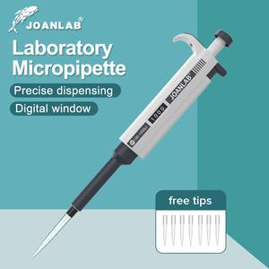 JOANLAB Micropipette 실험실 자동 피펫 디지털 조정 가능 플라스틱 피펫 팁 화학 실험실 장비