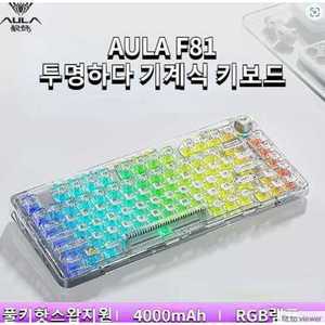 아우라 최신 AULA F81 기계식 투명 키보드 독거미 가스캣