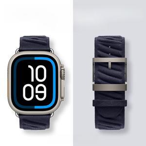 손으로 짠 Watch Ultra Hermes EN MER 스트랩 S0/987 스마트워치 밴드 액세서리와 호환 가능 기타 브랜드