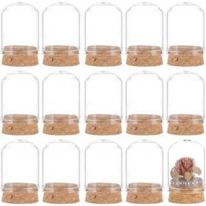 유리돔 코르크 마개 유리 병 디스플레이 클로체 돔 파티 예술용 30팩 15ml 15x11인치