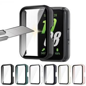 Samsung Galaxy Fit 3 용 케이스 + 유리 액세서리 올라운드 안티 스크래치 PC 범퍼 화면 보호기 커버