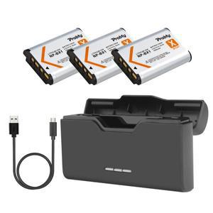 소니 NP-BX1 NP BX1 배터리 HX300 GWP88 AS15 ZV-1FW용 1800mAh 팩 충전기 박스 TF 카드 저장 장치