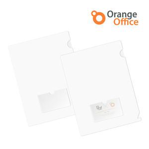 [오렌지오피스] A4 명함화일 명함L홀더 투명화일 100매 - 2종(고투명/칼라) 벌크박스 포장