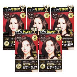 엘지 리엔 염색약 흑모비책 한방크림염색 흑갈색 X 5개