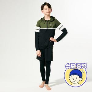 [베이직엘르][본사] 베이직엘르 남아동 집업 래쉬가드 워터레깅스 비치반바지 세트 BEB-V703E
