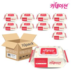 카네이션 엠보싱 물티슈 캡형 80매 x 10팩
