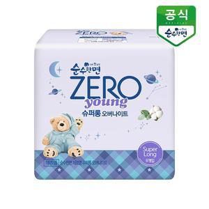 [깨끗한나라]순수한면 생리대 제로 영 슈퍼롱 오버나이트 8P x 1팩
