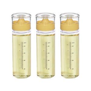 씨밀렉스 클로일 깨짐 없는 식물성 소재 실리콘오일병 양념통 옐로우, 500ml, 3개