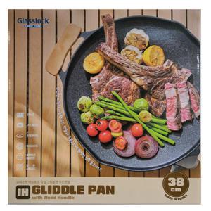 글라스락 셰프토프 IH 그리들팬 38CM  우드핸들 캠핑 알루미늄
