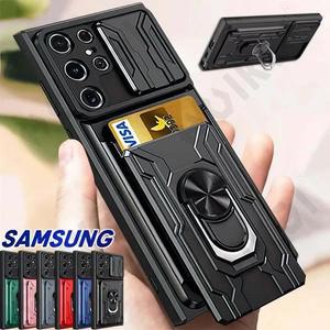 슬라이드 카메라 카드 홀더 케이스, 삼성 갤럭시 S23 S22 S21 울트라 플러스 S20 FE A34 A54 A24 A53 A14 A