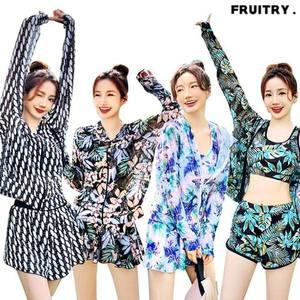 [후르츠라이]여린 M~2XL 루즈핏 래쉬가드 여성  빅사이즈 수영복 3피스 상하의 여자 레쉬가드세트