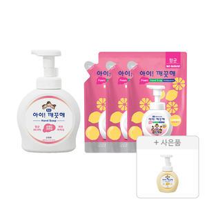 아이깨끗해 레몬 490ml, 1개 + 리필 450ml, 3개 + 증정( 공용기 250mL, 1개)