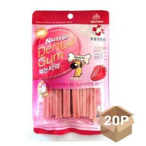 [제이큐]개껌 딸기맛 반려견 소프트 덴탈껌 치석관리 간식 20P