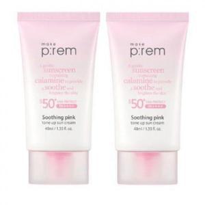 메이크프렘 수딩 핑크 톤업 선크림 SPF 50+ PA++++ 50ml, 2개