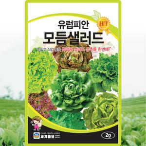 유럽피안모듬샐러드 상추 씨앗 2g 유럽형 고급 샐러드 6종 혼합 상추씨 종자