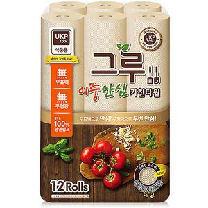 그루 이중안심 키친타월 120매 12롤 1팩 (12롤)
