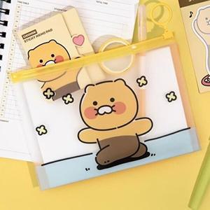 [셀러허브 1][HYIJBD5Q_4B]춘식이 PVC 파우치 (춘식이_꽃길) 190x140mm