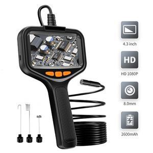 단일 및 이중 산업용 내시경 카메라, 4.3 인치 LCD 디지털 휴대용 보어스코프, IP67 방수, HD1080P, 8mm 파