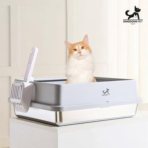 딩동펫 고양이 스테인레스 하이 화장실 + 모래삽 세트