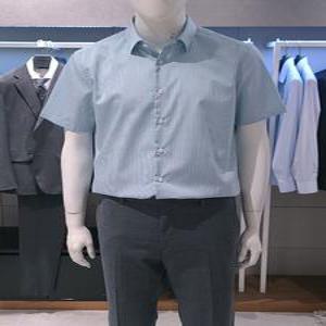 [트루젠]남성 민트 이지 투 아이론 가공 기본핏 히든단 반팔 남방 드레스셔