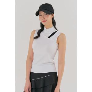 [하프클럽/테일러메이드]여성 슬리브리스 하이넥 니트 TWSHM6221-100