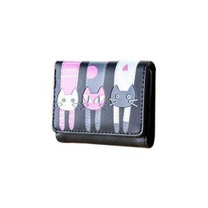 pu가죽 11.9cm 3단 여학생 반지갑 초등반지갑 루미나D 고양이
