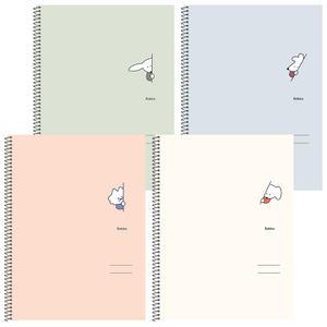 뭉구 보바 항균 무지 연습장 4종 세트, 혼합색상, 1개