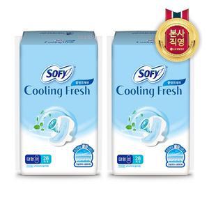 [소피]쏘피 2025 쿨링프레쉬 생리대 날개형 대형 28P 2팩