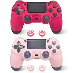 PS4 PRO용 2팩 무선 컨트롤러 /SLIM /PC 기능 콘솔용 패드 쇼크 컨트롤 /오디오 4 진동 /모션 컨트롤러(터치 포함) /듀얼 듀얼 조이스틱 게임패드 블루투스
