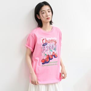WOMAN 후르츠 루즈핏 반팔티 [PINK CHERRY] / WBE2L01537