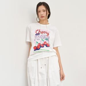 WOMAN 후르츠 루즈핏 반팔티 [WHITE CHERRY] / WBE2L01537