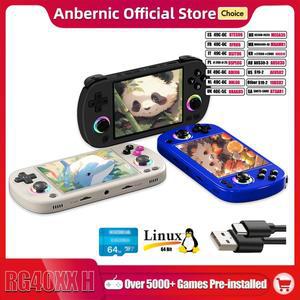 ANBERNIC RG40XX H  게임 콘솔 4.0인치 640*480 IPS 스크린 3200mAh 64비트 시스템 RGB 조명 내장 5K+게임