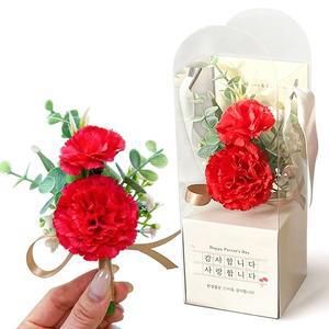 카네이션 브로치 골드리본 코사지 어버이날 스승의날 (WFHOU46)