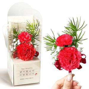 카네이션 브로치 와인리본 코사지 어버이날 스승의날 (WFHOU45)