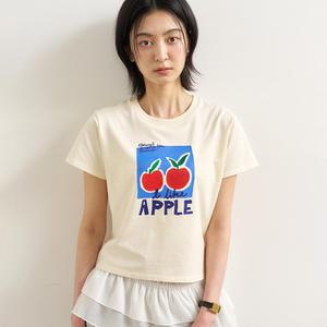 WOMAN 후르츠 슬림핏 반팔티 [CREAM APPLE] / WBE2L01541
