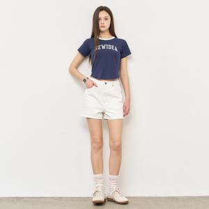 WOMAN 뉴아이디어 크롭 배색 반팔티 [NAVY] / WBE2L01539