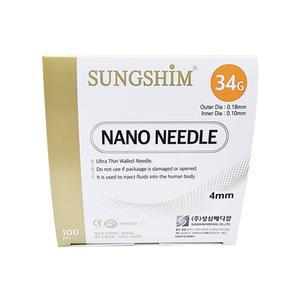 성심 나노니들 일회용 주사침 멸균 주사바늘 34G 4mm 100개입