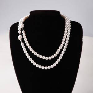 [시후주얼리] 심플 베이직 화이트 진주 목걸이 8mm 10mm 12mm 40cm 45cm EA644N